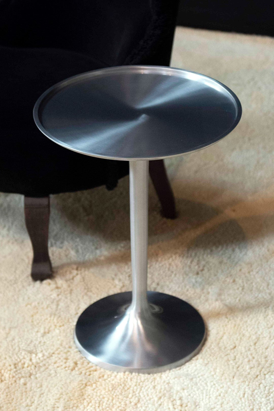 STEM SIDE TABLE - ANTIQUE NICKLE FINISH
